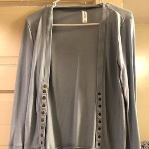 Baby blue long sleeved cardigan